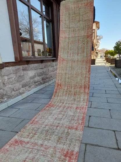 Extra Long Distressed Runner Rug 2.4 x 23 Long TURKISH Runner Rug XL Vintage Runner Rug Oriental Runner Rug Staircase Runner rug Handmade