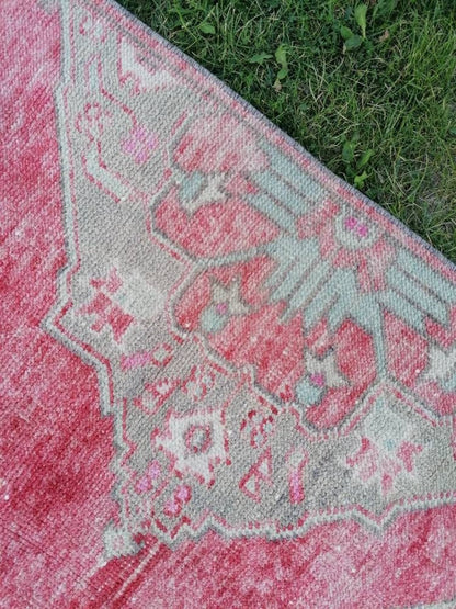 Oushak runner, turkish wool runner rug, vintage hallway runner 3x10'2 unique hand made wool rug kitchen runner rug,