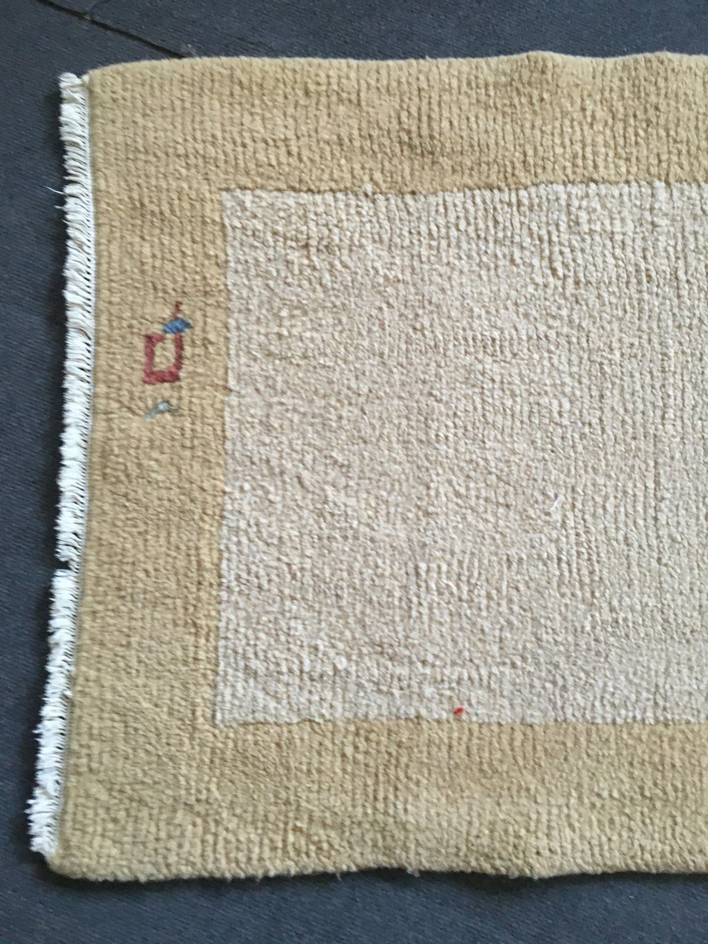 2.4x4.4 feet natural wool handmade turkish runner, mini vintage kitchen runner, oushak brown living room rug, bedroom area runner, beige rug