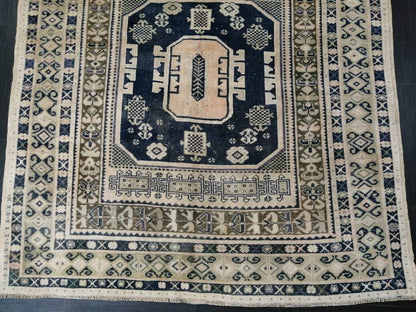 Vintage Rug, Unique Pattern Rug, 5by10 Oushak Rugs, 10x5 Hand Made Rugs,Turkish Rugs Navy Blush Green Rugs, Antique Rug, Fine Rugs