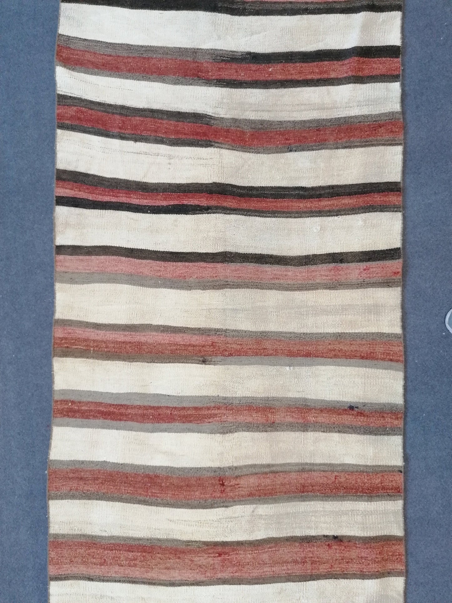 3 x 8 Vintage rug , flat woven kilim runner rug with embroidery rug, oriental carpet, vintage kilim rug wool