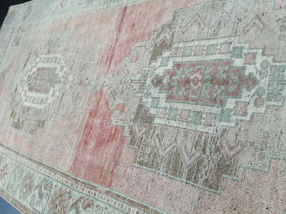 Muted Oushak Runner 4.8 x 10.5 Turkish Runner Rug Vintage Runner Rug Hallway Runner Rug Kitchen Runner Rug Wool Runner Rug Wool Oushak Rug