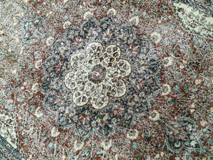 Distressed OUSHAK RUG 6.5 x 9.2 TURKISH Rug Vintage Oushak Runner Rug Vintage Wool Oushak Rug Hand Made Rugs Vintage Turkish Rug