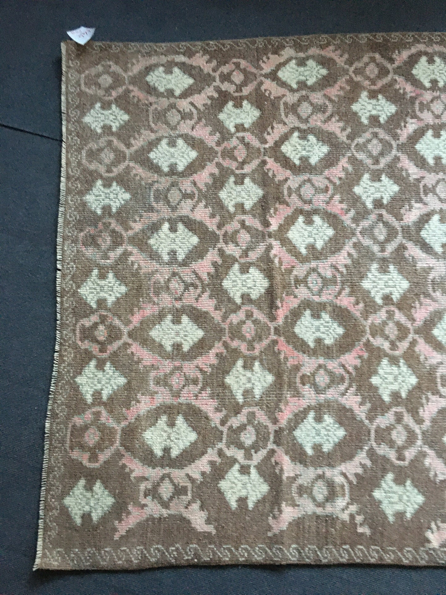 4x7 feet natural brown turkish bedroom rug, vintage pink living room floor rug, oushak handmade wide bathroom rug, laundry area medium rugs