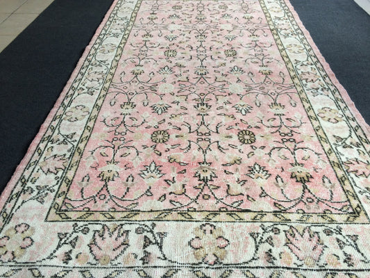 Pink Turkish Rugs 4x7 Oushak Rugs Muted colors Vintage Rugs PINK Hand Made Oushak Rugs Distressed Colors Rugs Earth Tones Rug  Rustic Rugs