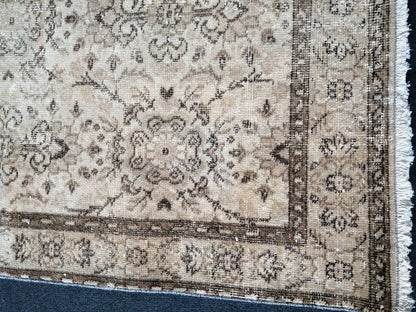 6.9 x 3.8 Rugs, Hand Made Rug, Neutral Rug, Rustic Rug, Boho Rug, Rug Runner, Neutral Turkish Rug, Farmhouse Rug, Vintage Rug, Wool rug