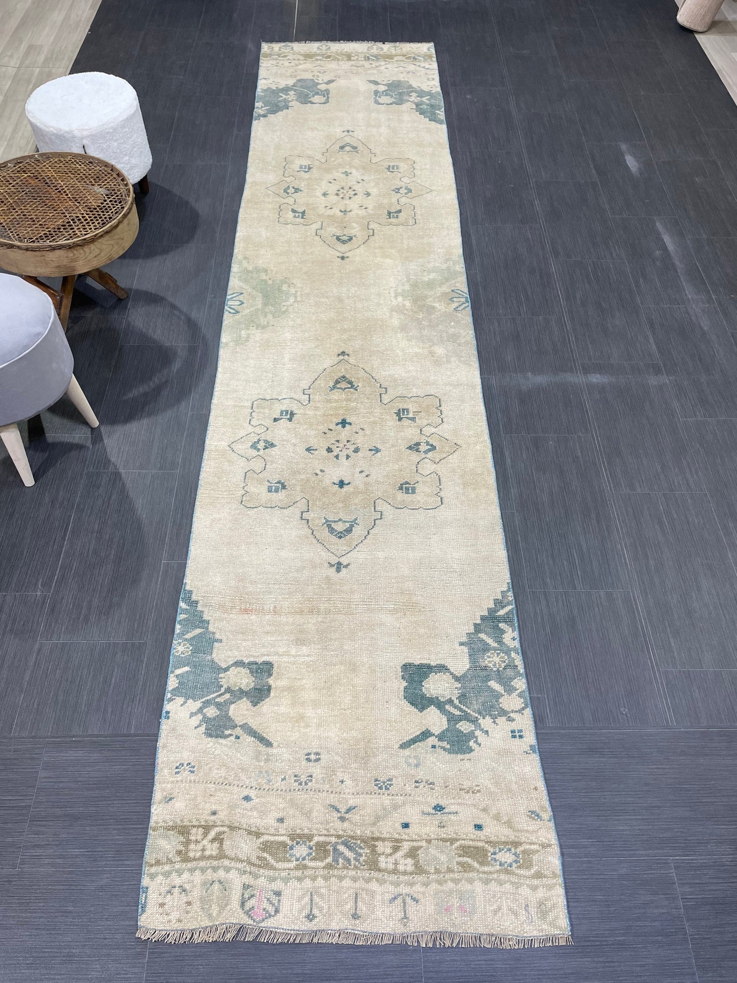 Antique Runner Rug, Persian 2.6 x 11.8 Runner Rug, Vintage Runner, Wool Runner Rug, Turkish Runner Rug, Kitchen Runner Rug, Hallway Runner