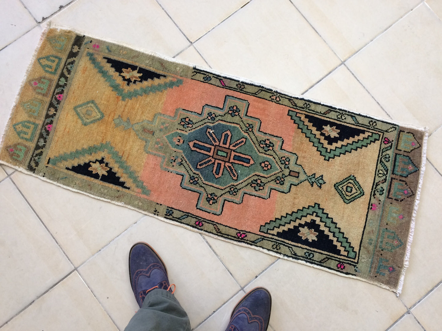 OUSHAK RUG TURKISH Oushak Rug Vintage Oushak Runner Rug Vintage Runner Rug Wool Oushak Rug Hand Made Rugs Vintage Turkish Rug