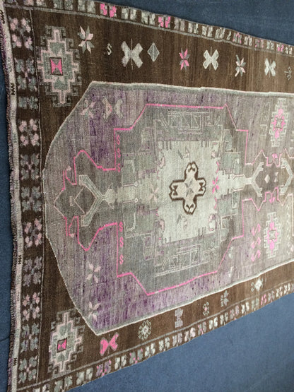 Vintage Large Area Rug  5x12 Turkish Rug Runner Rug Wool Living Room Rug Oushak Rug Vintage rug Farmhouse rug