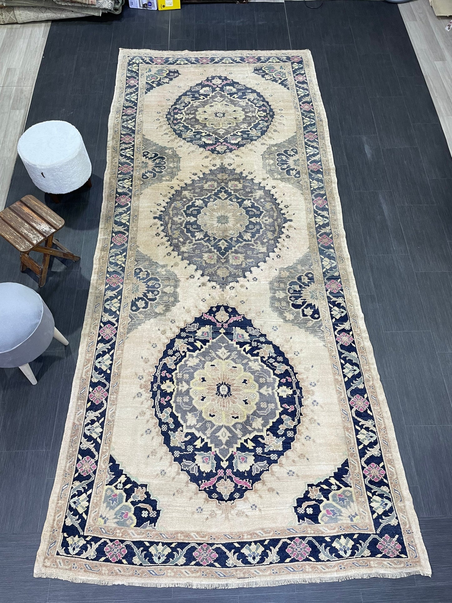 Vintage Oushak 5 x 11 Rug Wool Hand Knotted Rug Handmade Rug Antique Rug Old Rug Authentic Oushak Rug Fun Rug one of a kind rug