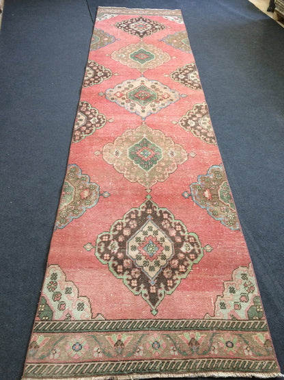 3 x 12.5 Oushak Runner Rug Turkish Runner Rug Vintage Runner Rug Hallway Runner Rug Kitchen Runner Rug Wool Runner Rug Wool Oushak Rug