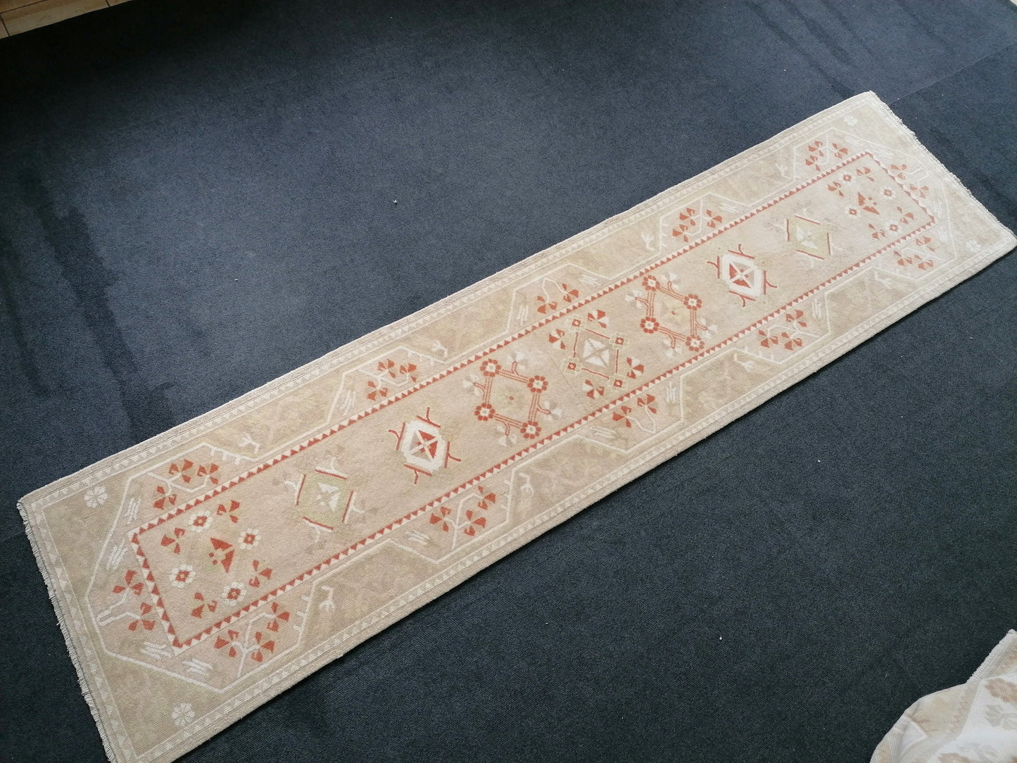 Runner rug, 10'x2'6, soft turkish runner rug, mudet vintage runner rug ,hallway runner rug, kitchen runner rug turkish oushak runner rug