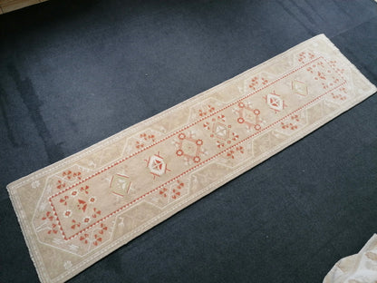 Runner rug, 10'x2'6, soft turkish runner rug, mudet vintage runner rug ,hallway runner rug, kitchen runner rug turkish oushak runner rug