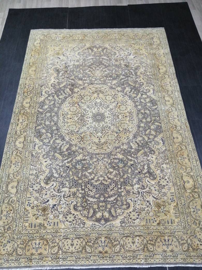 9.9 x 6.5 Large  OUSHAK RUG TURKISH Oushak Rug Vintage Oushak quality Rug Vintage Runner Rug Wool Oushak Rug Hand Made Rugs Vintage  Rug