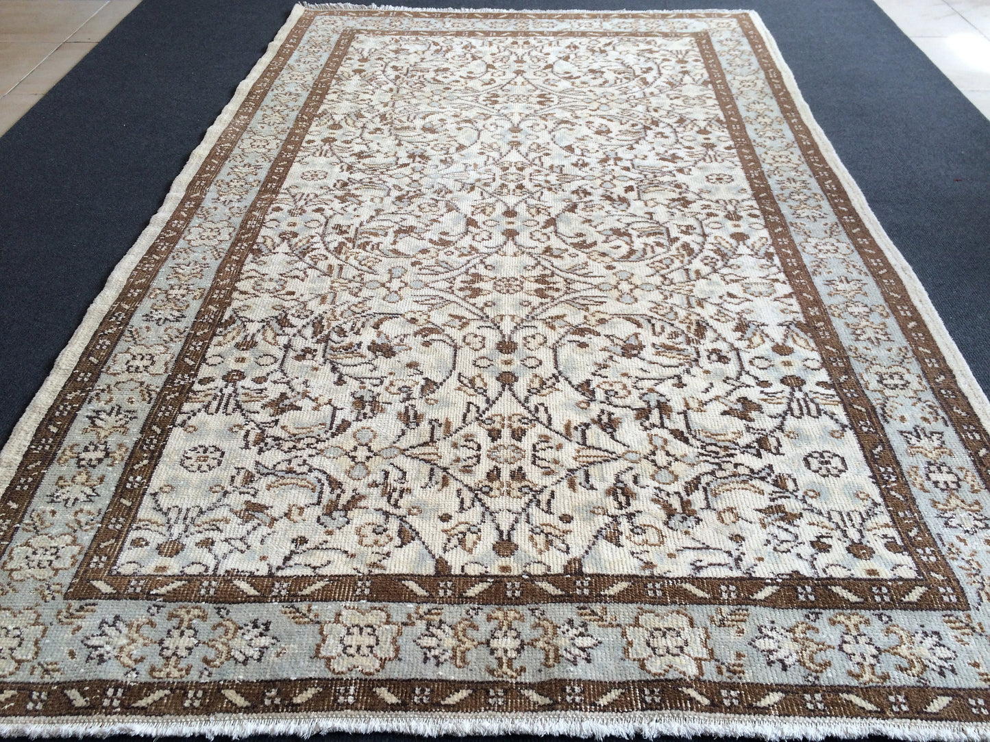 Vintage Rug, Vintage Turkish Rug, Living Room Rug, Oushak Rug,Handmade Rug, Hand Knotted Rug, Farmhouse Muted Rug, Wool Rugs