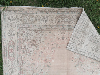 Vıntage rug, turkısh rug, muted vıntage rug, oushak rug, kıtchen rug, area rug 5x9'4