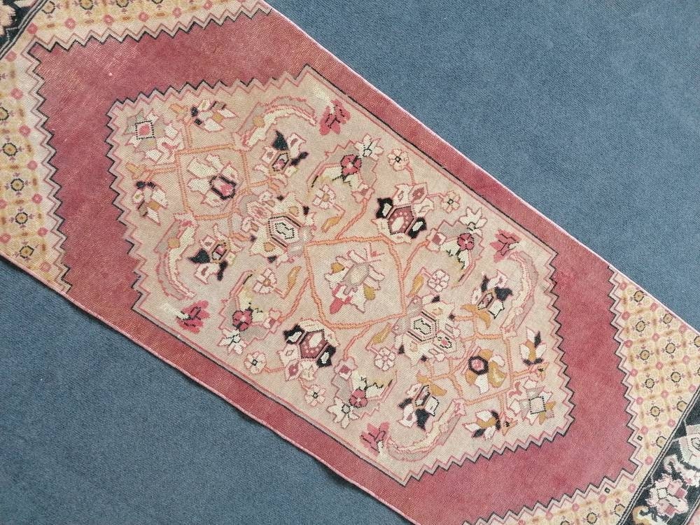 Runner rug 2'2x6'2 vintage wool runner rug, handmade vintage rug, hallway runner rug