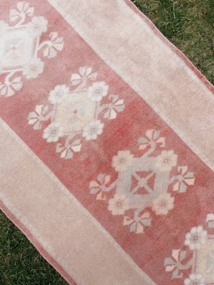 Hallway wool runner 2'5x8'9 turkish runner rug, vintage handmade runner rug, kitchen runner
