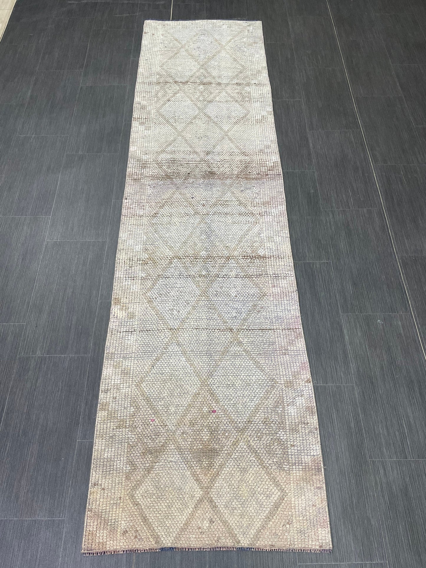 Muted Runner Rug Turkish 2.3 x 8.8 Runner Rug Vintage Runner Rug Hallway Runner Rug Kitchen Runner Rug Wool Runner Handmade Runner Rug
