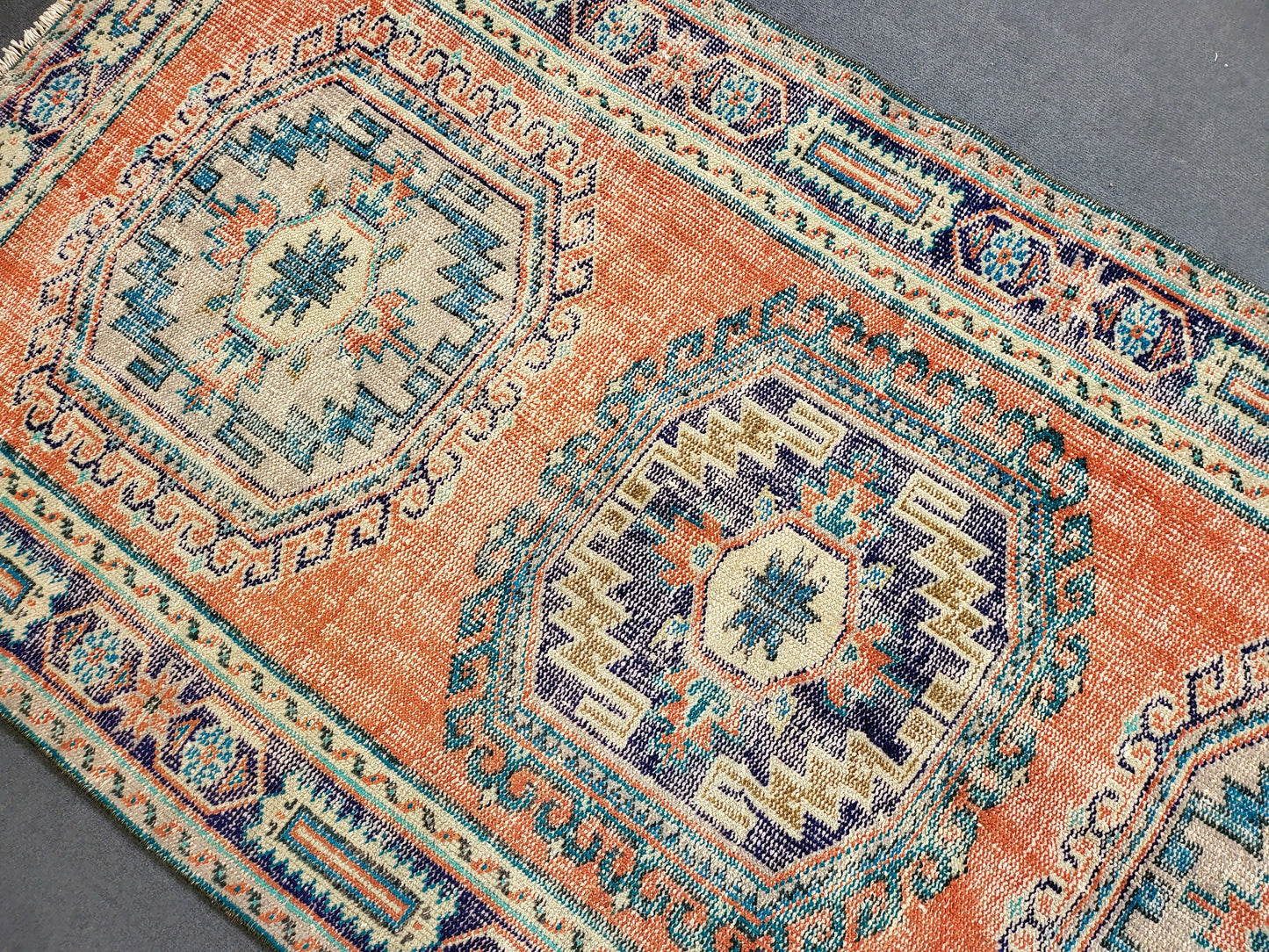 Distressed Runner Rug Vintage 4.2 x 10.9 Turkish Runner Rug Vintage Runner Rug Handmade Runner Rug Kitchen Runner Rug Persian Runner Rug