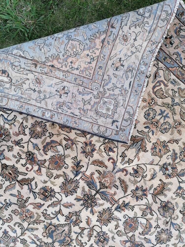 Persian wool rug 6’4.9’6 vintage living room rug