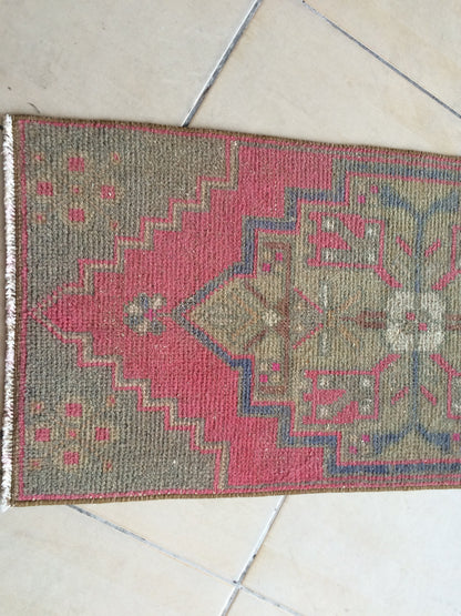 Mini Rug Small Area Rug Turkish Rug Oushak Rug Hand Made Rug Vintage Rug