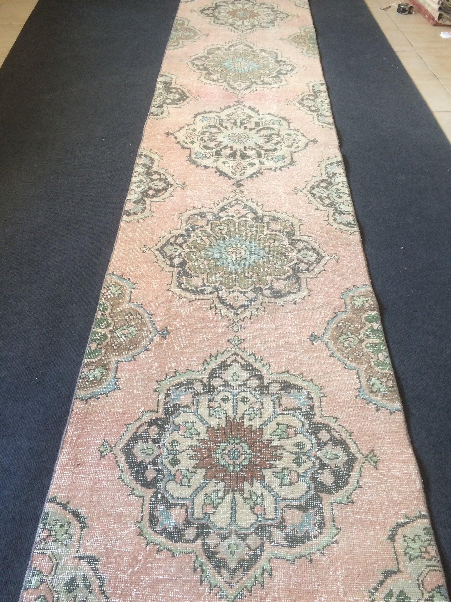 11.3 X 2.7 Oushak Runner Rug  Vintage Runner Rug Turkish Runner Rug Hallway Runner Rug Kitchen Runner Rug Wool Runner Rug Wool Oushak Rug