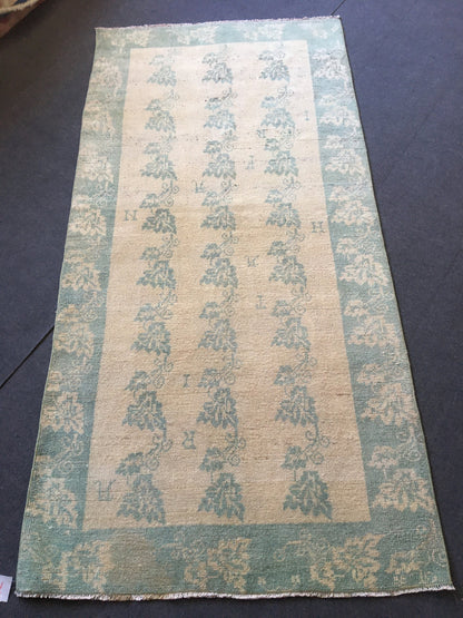 3.5x7 feet handmade wool turkish bedroom area rug, oushak vintage grey kitchen floor rug, large living room area rug, wide bathroom pink rug