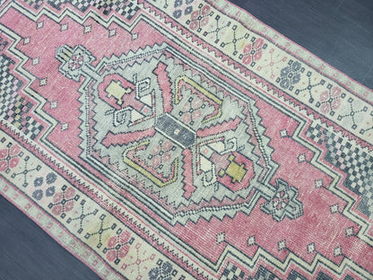 3.4 x 6.6 OUSHAK RUG, TURKISH Oushak Rug, Vintage Oushak Rug, Vintage Runner Rug, Wool Oushak Rug, Handmade Rugs, Vintage Turkish Rug