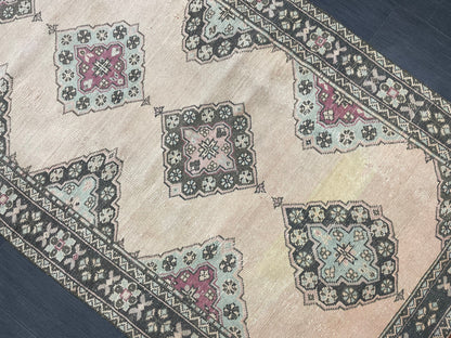 Antique Handmade Runner RUG 4.2 x 10 TURKISH Oushak Rug Vintage Runner Rug Vintage Runner Rug Wool Oushak Rug Handmade Rug Hand Knotted Rug