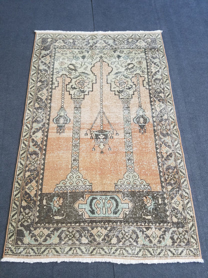Turkish rug 5'7x 3'7 wool rug,vintage rug
