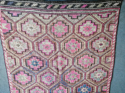 10 x 5.9 Flatwoven with Embroidery Rug Vintage Rugs  TURKISH HAND MADE Rugs Vintage Turkish Rugs  Oushak Rug Turkish Oushak Rug, Wool Rug