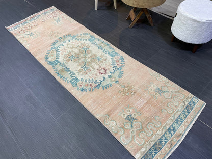 VINTAGE Runner Rug, Turkish Runner 2.2 x 6.9 Rug, Handmade Runner Rug, Hallway Runner Rug,Turkish Rug Runner Wool Runner Rug Wool Oushak Rug