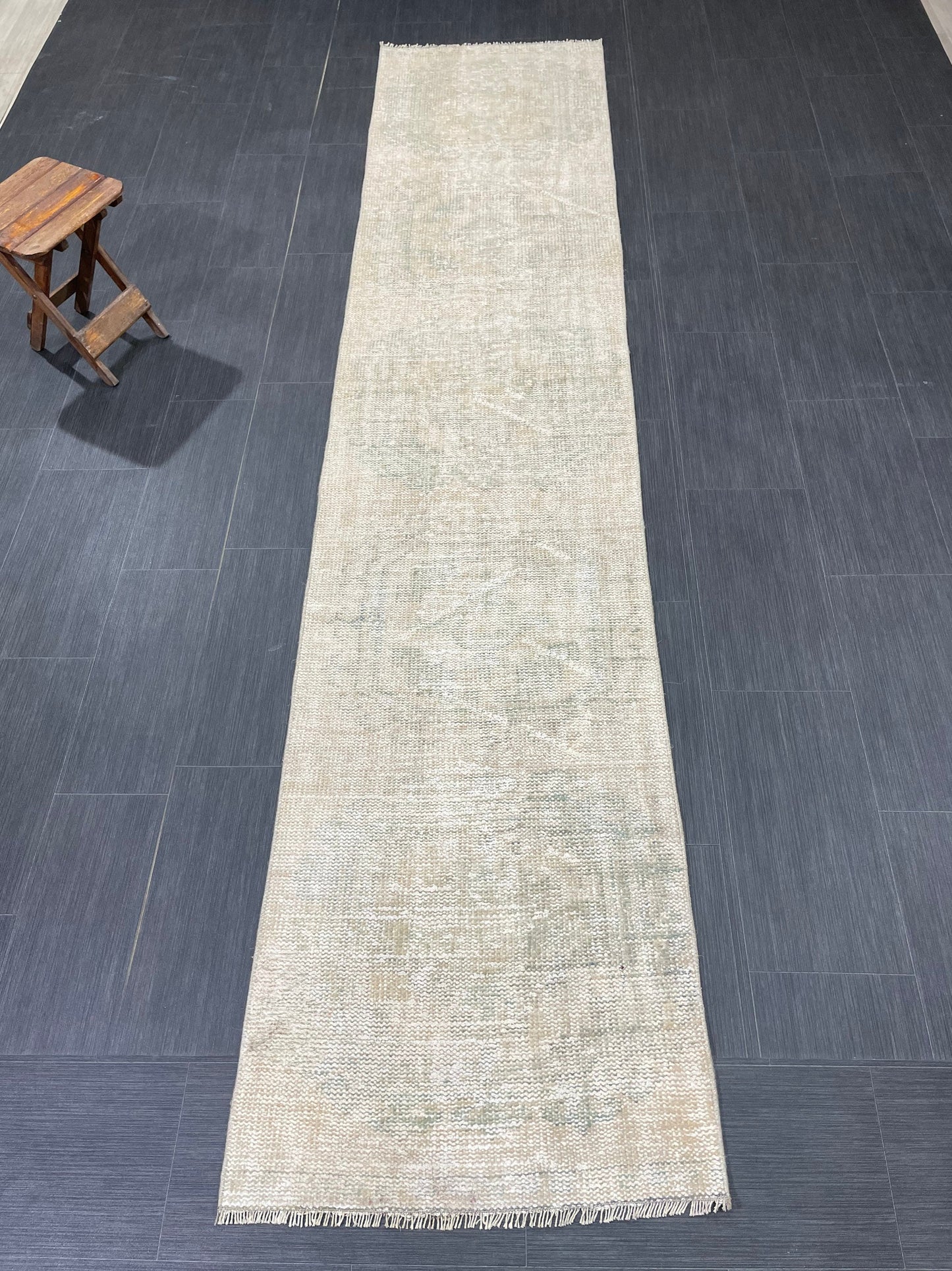 Muted Distressed Runner Rug Muted Turkish 2.3 x 10.6 Runner Rug Vintage Runner Rug Muted Hallway Runner Rug Kitchen Runner Rug Wool Runner
