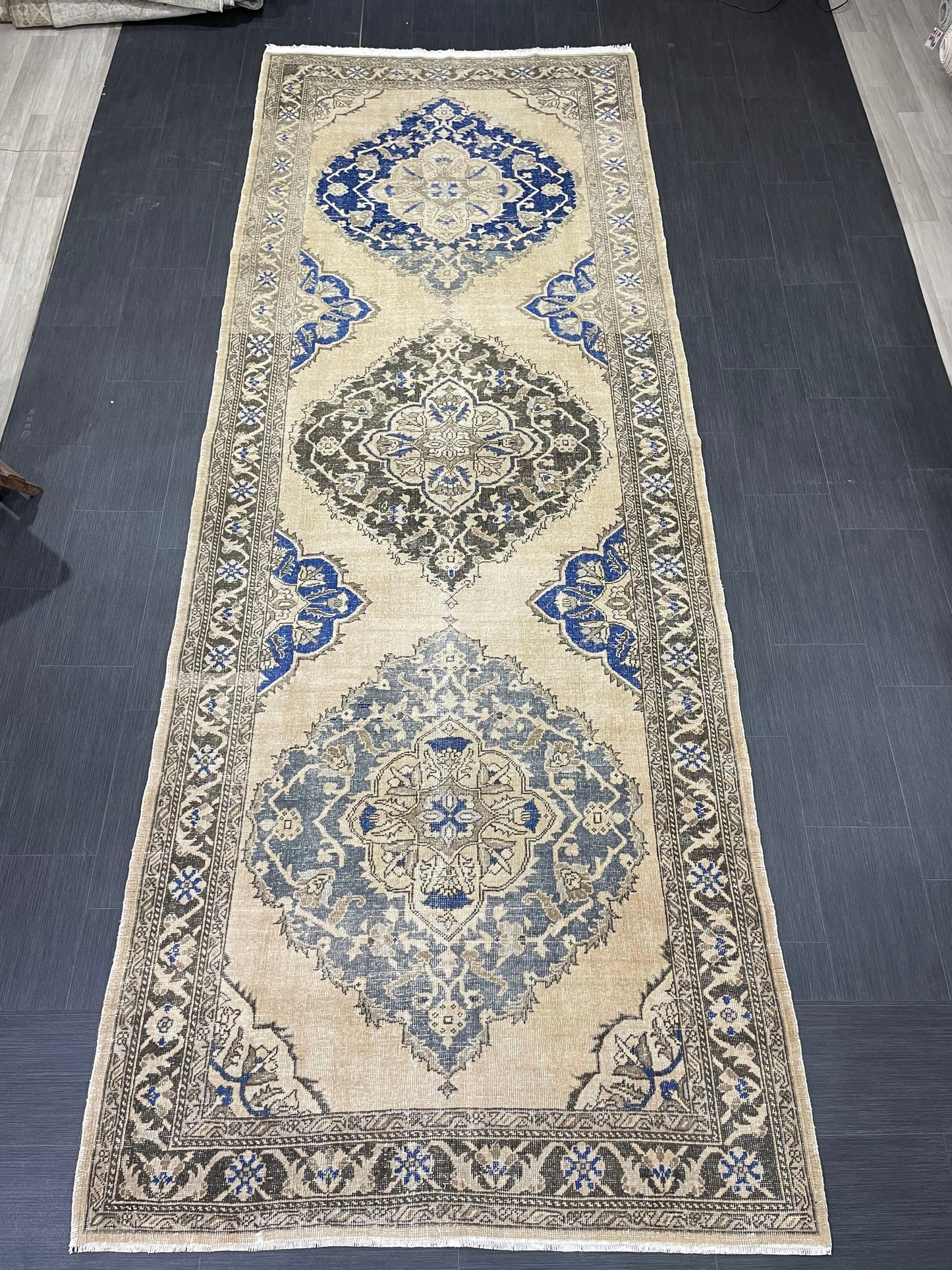 Oushak 4.8 x 13 Runner Rug Turkish Runner Rug Vintage Runner Rug Hallway Runner Rug Kitchen Runner Rug Wool Runner Handmade Runner