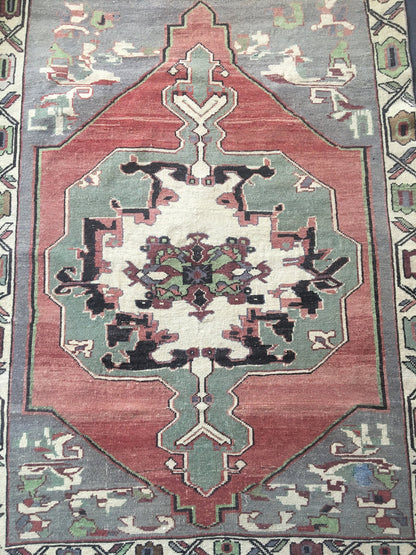 4x5 feet green laundry floor rug, vintage turkish red kitchen area rug, oushak bedroom bohem rug, anatolian bathroom large rug, wool carpets