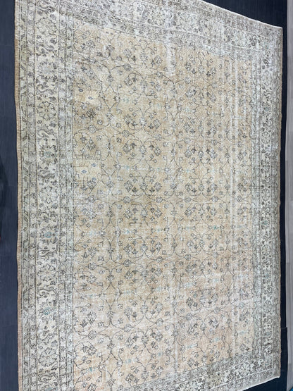 Large Vintage RUG 8.8 x 12.6 TURKISH Oushak Rug Distressed Persian Rug Wool Hand Knotted Rug 9x13 Handmade Rug Vintage ANATOLIA Rug