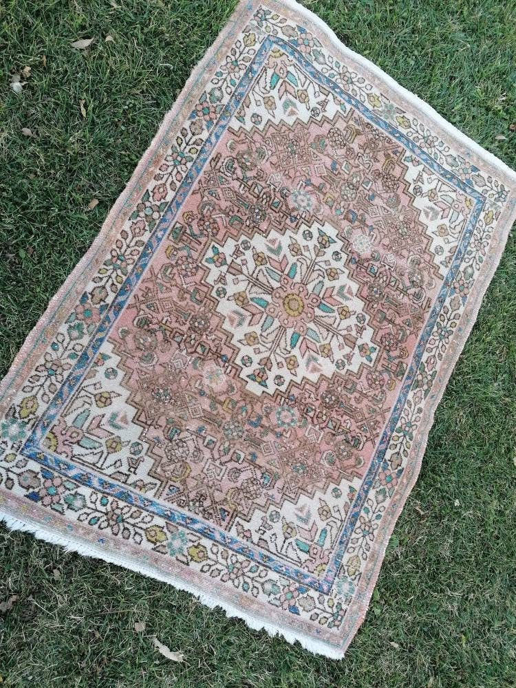 3'6x5 handmade rug,vintage rug,wool rug