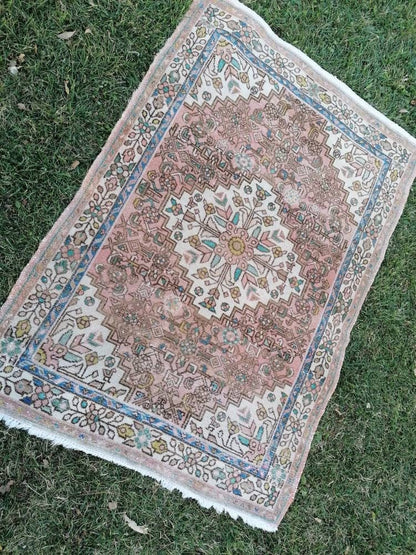 3'6x5 handmade rug,vintage rug,wool rug