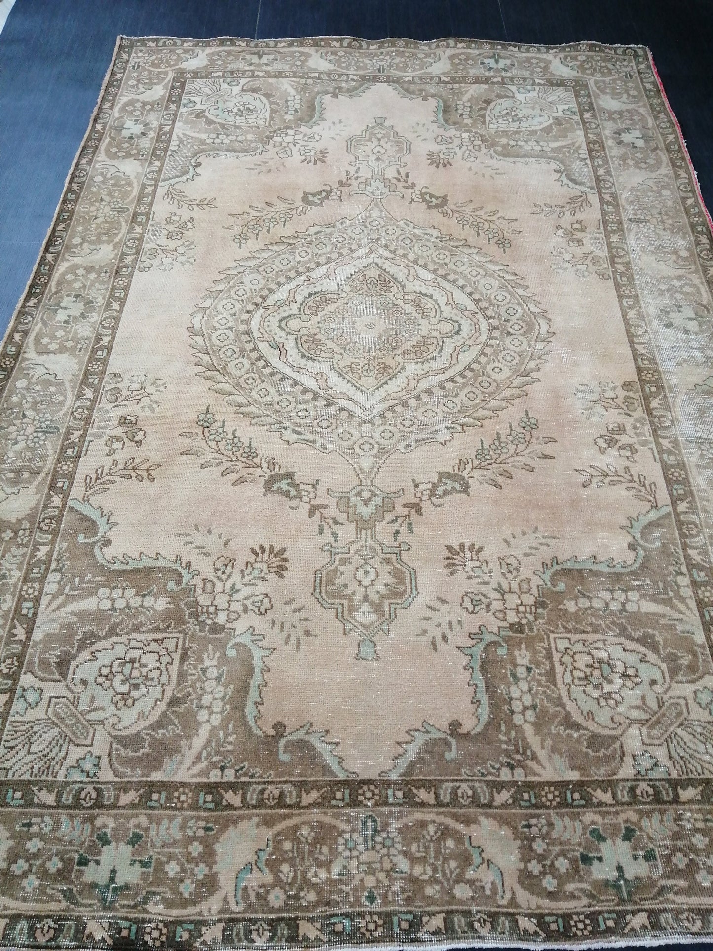 Vintage Rug 6.4 x 9.6 Muted Vintage Persian Rug Vintage Oriental Rug Hand Knotted Rug Hand Made Rug Large Area Rug