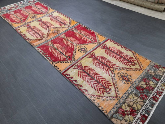 3 x 11.5 Oushak Runner Rug Turkish Runner Rug Nomad Muted Vintage Runner Rug Hallway Runner Rug Kitchen Runner Rug Wool Staircase Runner Rug