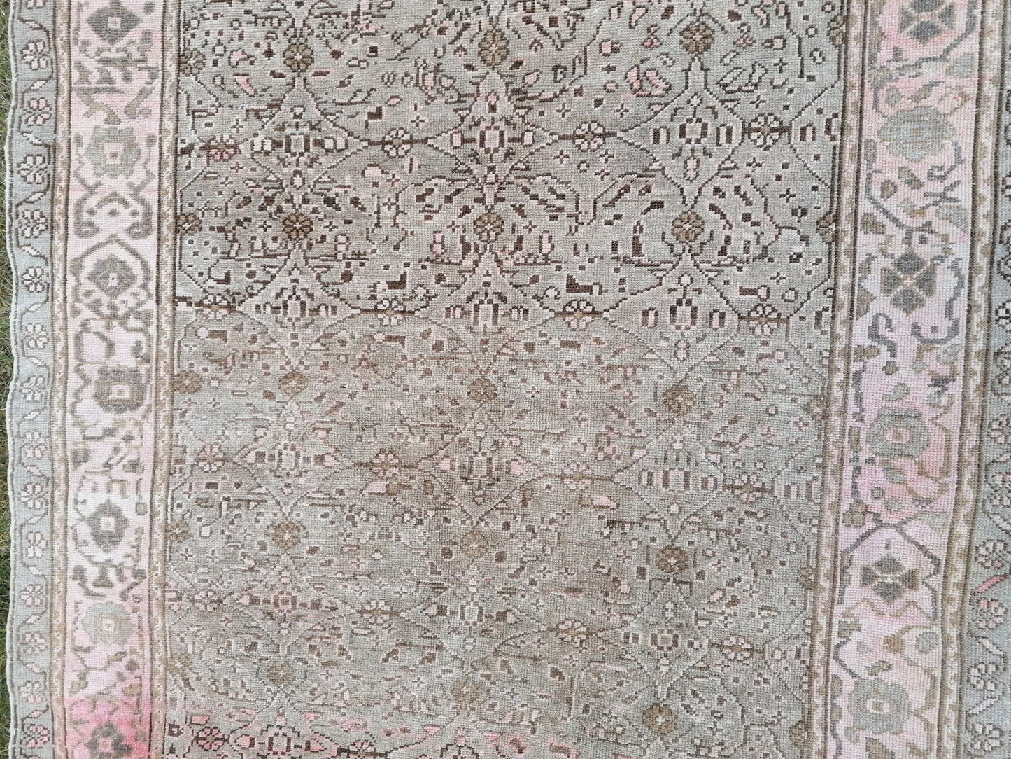 9'6x5'3 muted vintage rug natural oushak rug vintage rug wool oushak rug hand made rugs vintage turkish rug