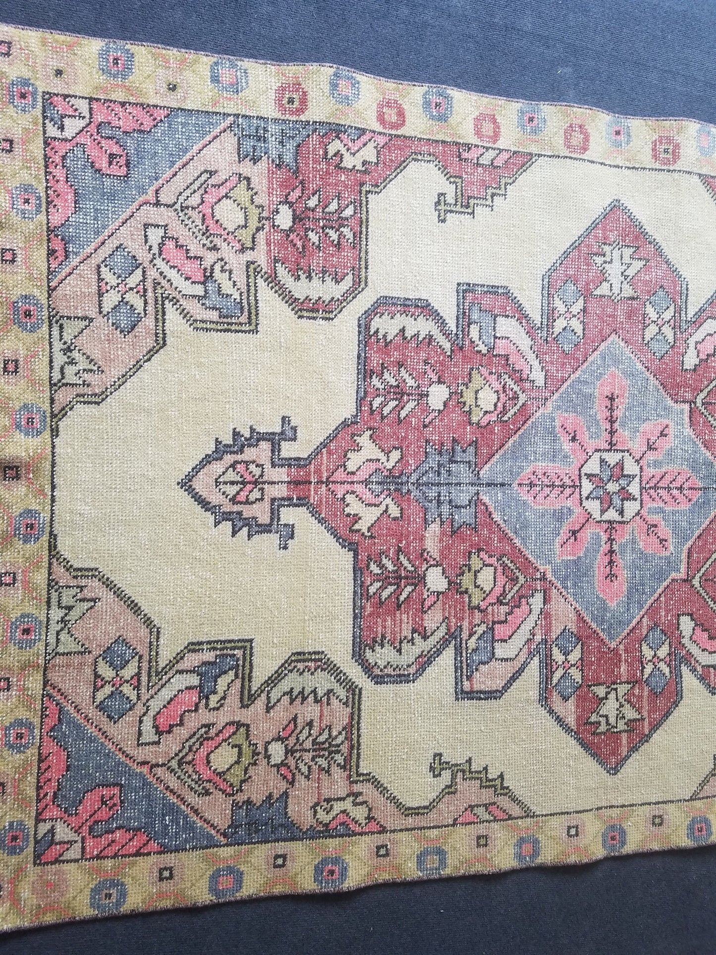 4x7 feet wool vintage rug, oushak bedroom rug, turkish living room rug, kitchen rug, bohemian rug, handmade lounge area rug, bathroom rugs