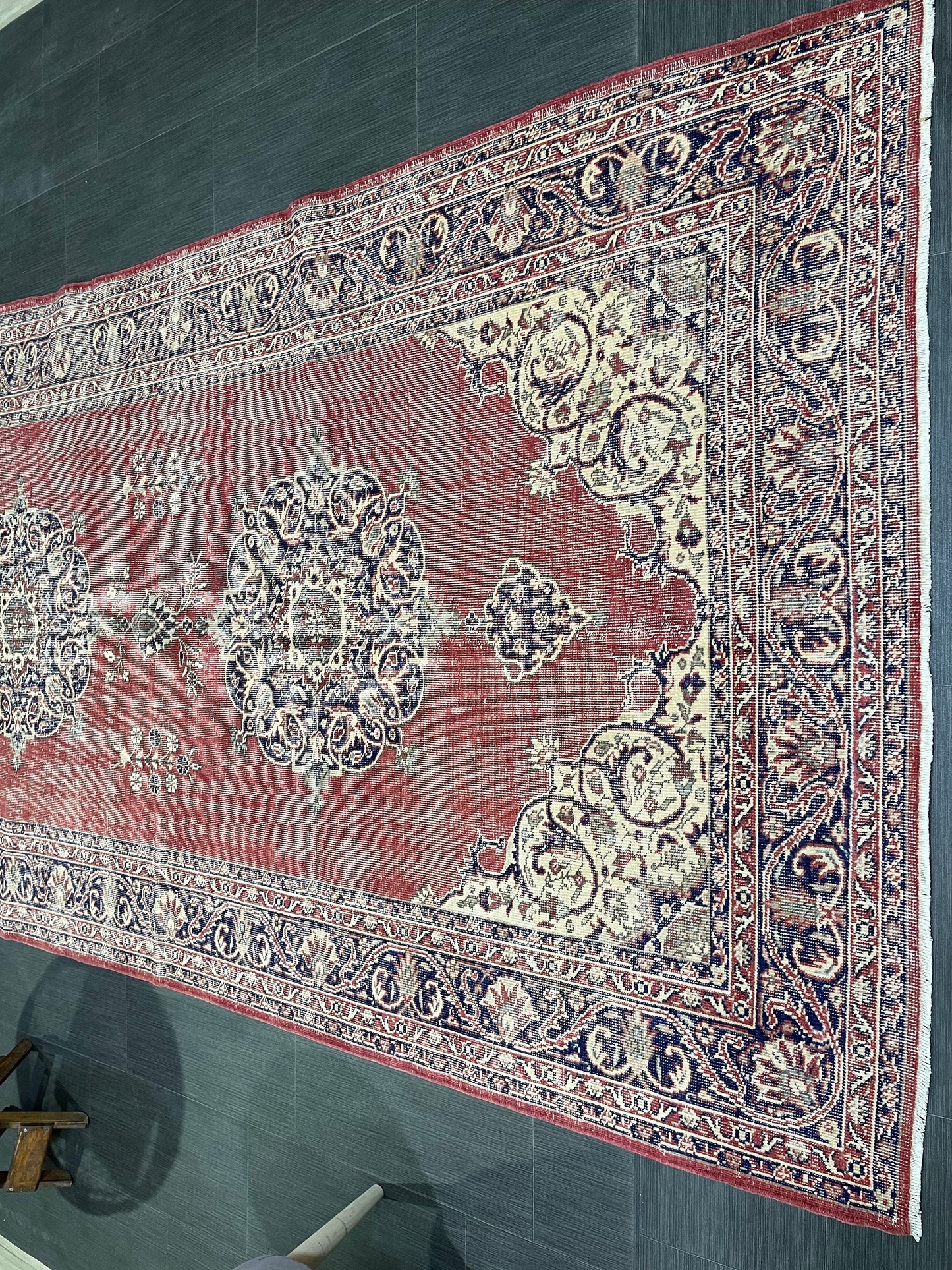 Antique Oushak Runner Rug, Turkish Runner 4.10 x 13 Rug, Vintage Runner Rug, Hallway Runner Rug, Oriental Runner Rug, Handmade Runner,