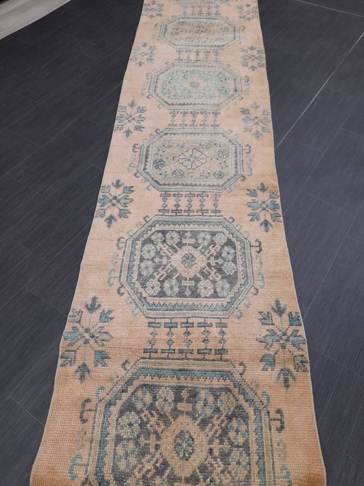 Extra Long Turkish Runner Rug Long Vintage Runner Rug 2.6 x 21.2 Vintage Distresse Runner Extra Long Oriental Runner Muted XL Antique Runner
