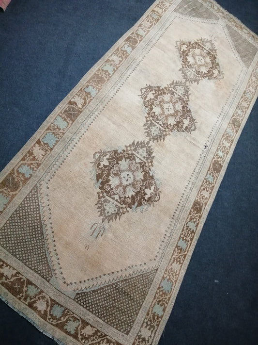 12.2 x 4.10 Oushak Runner Rug Turkish Runner Rug Vintage Runner Rug Muted Runner Rug Kitchen Runner Rug Wool Runner Rug Wool Oushak Rug