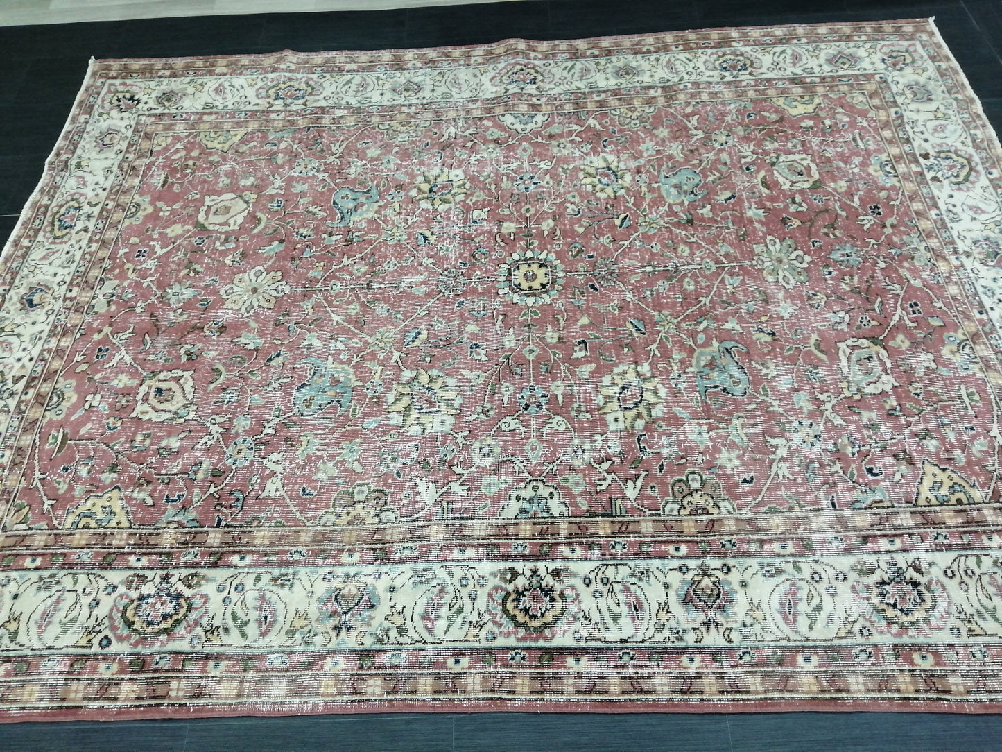 Hand Made Rug, 6.8 x 9 Oushak Rug, Rustic Rug, Bohemian Rug, Rug Runner, Turkish Rug, Farmhouse Rug, Vintage Rug, Wool rug