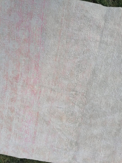 4.6 x 6.3 Turkish rug vintage wool rug turkish rug, vintage anatolian rug, oushak unique handmade rug