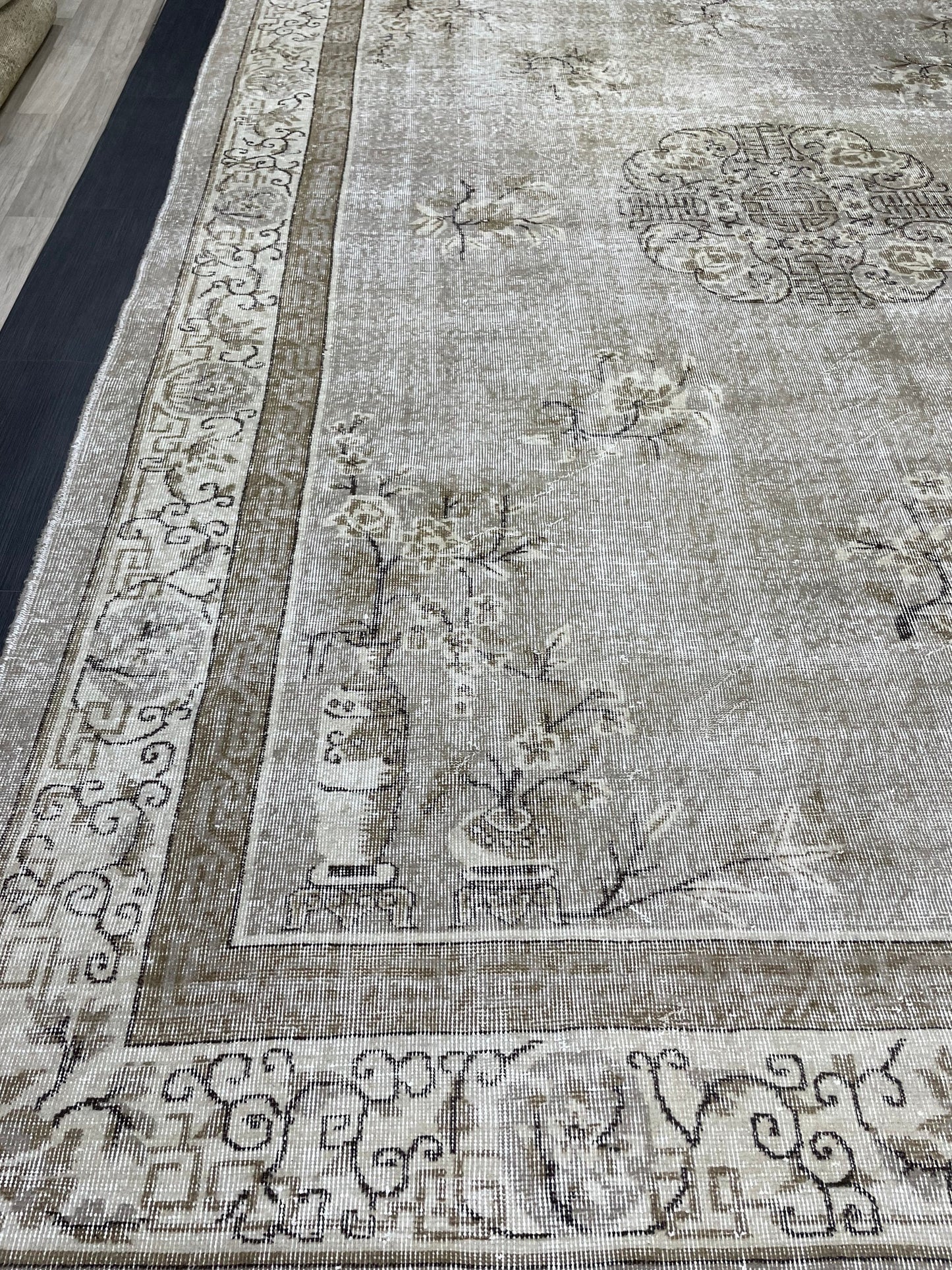 Large Muted Oushak Rug Large Area Antique 8.4 x 12.2 Vintage Turkish Rug Hand Knotted Rug Vintage Handmade Persian Rug