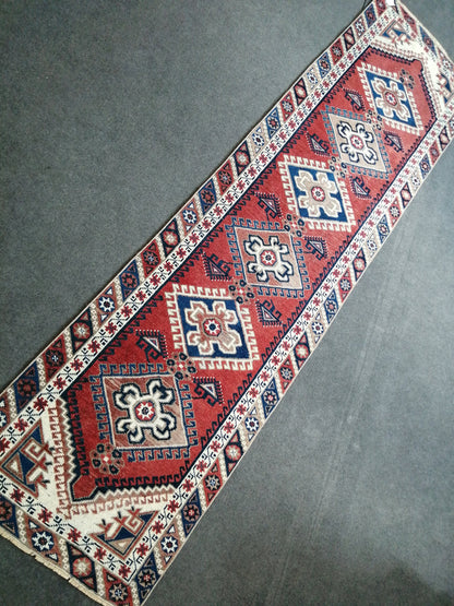 2.6 x 9.7 RUNNER Rugs, Oushak RUNNER Rug, Navy Blue Rug, Rug Runner, Turkish Rug, Oriental Runner Rug Fun Vintage Runner Rug Wool Runner Rug